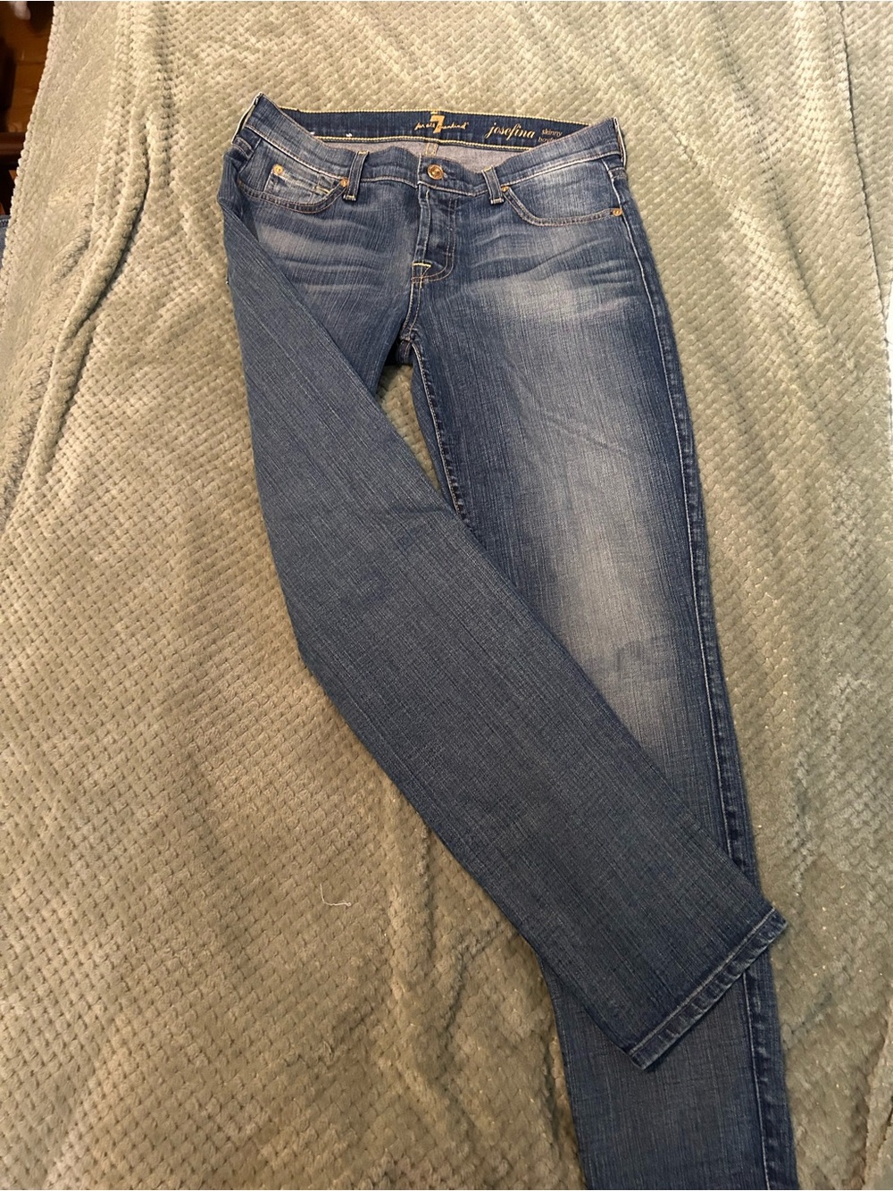 7 For All Mankind Women's Skinny Jeans - Faded Blue Wash